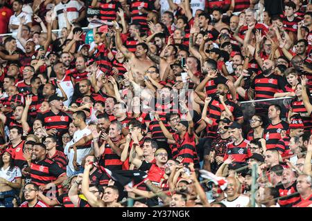 Rio, Brasilien - Septrember 12 2024: Fans im Spiel zwischen Flamengo x Bahia beim Brasilien Cup, Runde Viertelfinale im Maracana Stadium Stockfoto