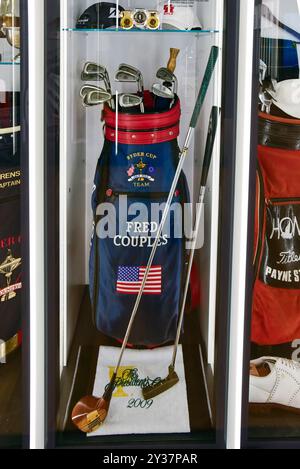 Ausstellungen in der USGA World Golf Hall of Fame auf dem Pinehurst Golf Course in Pinehurst North Carolina. Stockfoto