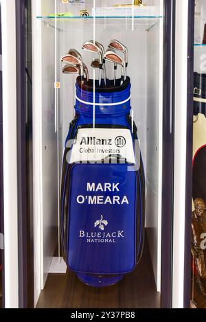 Ausstellungen in der USGA World Golf Hall of Fame auf dem Pinehurst Golf Course in Pinehurst North Carolina. Stockfoto