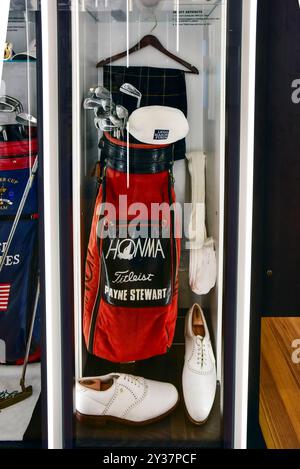 Ausstellungen in der USGA World Golf Hall of Fame auf dem Pinehurst Golf Course in Pinehurst North Carolina. Stockfoto
