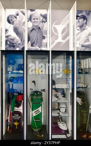 Ausstellungen in der USGA World Golf Hall of Fame auf dem Pinehurst Golf Course in Pinehurst North Carolina. Stockfoto