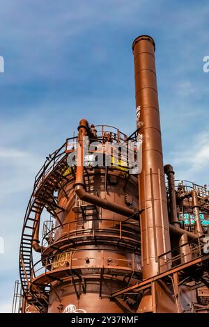 Verlassener Gasgenerator im Gas Works Park am Lake Union, Seattle, Washington State, USA Stockfoto