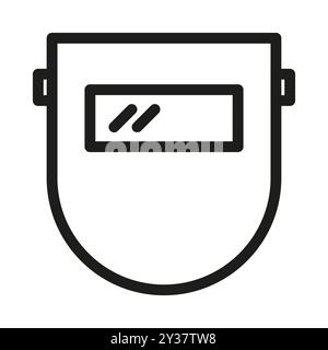 Symbol für Schweißmaske. Symbol für Schutzausrüstung. Abbildung der Sicherheitsausrüstung. Minimalistisches Vektordesign. Stock Vektor