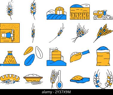 Symbole für Weizenkörner setzen Vektor Stock Vektor