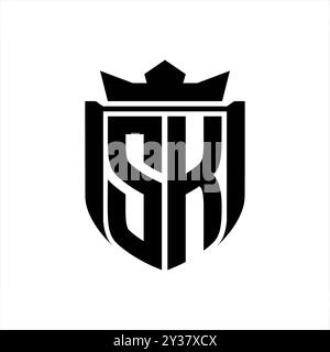 Abzeichen und Logos mit Krone Stockfoto