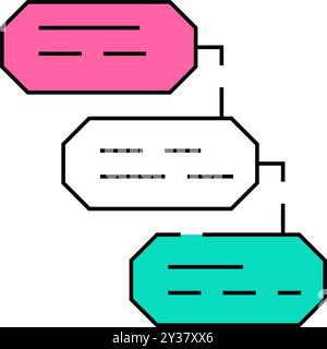Farbdarstellung des Symbols für die Analysesequenz Stock Vektor