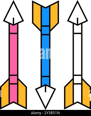 Pfeile Schrauben Symbol Farbe Abbildung Stock Vektor