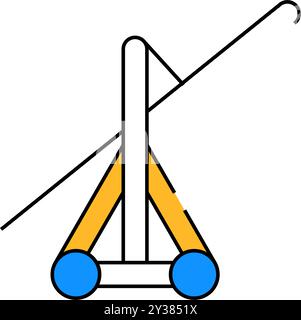 Farbabbildung des Symbols „Hook Destruyer“ Stock Vektor