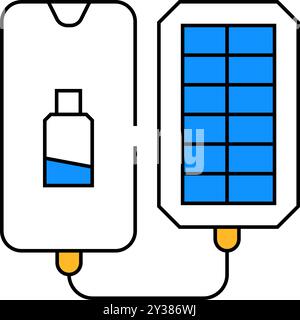 portable solar charger icon color illustration Stock Vektor