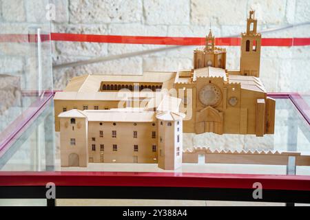 Kloster San Cugat del Vallés Holzmodell, San Cugat del Vallés, Barcelona, ​​Catalonia, Spanien Stockfoto