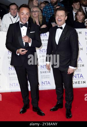 11. September 2024, London, England, Großbritannien - Anthony McPartlin und Declan Donnelly nehmen an den National Television Awards 2024 Teil, der O2 Arena Stockfoto