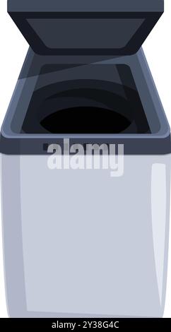 Moderne Waschmaschine mit offenem Deckel, die eine leere Trommel freilegt, bereit zum Waschen Stock Vektor