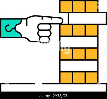 Entwicklung der feinmotorischen Fähigkeiten inklusiver Lebenssymbolfarben-Illustration Stock Vektor