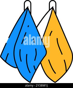 Stoffservietten flach Symbol Farbe Illustration Stock Vektor