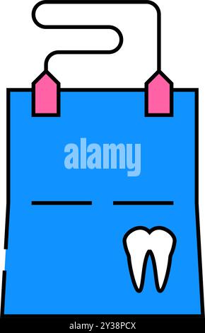 Farbige Illustration des flachen Symbols des Zahntuchs Stock Vektor