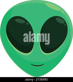 Zeichentrickzeichnung eines freundlichen Alien, der lächelt und einladend ist Stock Vektor