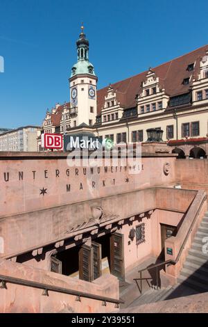 Markt Station Leipzig Sachsen Deutschland Europa Stockfoto