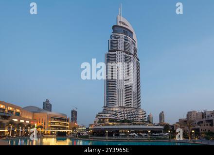 The Address Downtown, luxuriöses 5-Sterne-Hotel in Dubai, Vereinigte Arabische Emirate Stockfoto