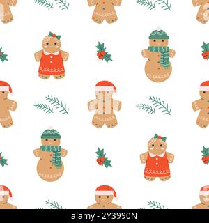 Gingerbread cookies nahtlose Muster Stock Vektor