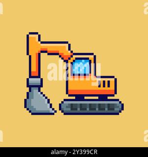 Pixel Art Bagger Spiel-Asset-Design Stock Vektor