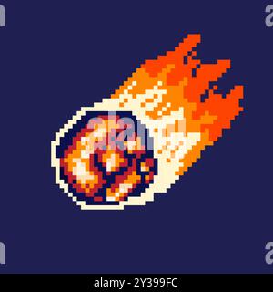 Pixel Art Meteor-Game-Asset-Design Stock Vektor