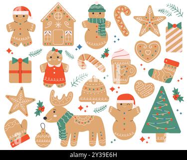 Lebkuchen-Set Stock Vektor