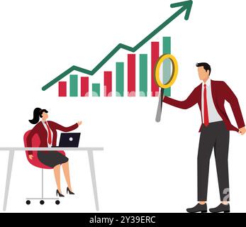Analyse, Konzept für die Analyse von Geschäftsdaten Stock Vektor