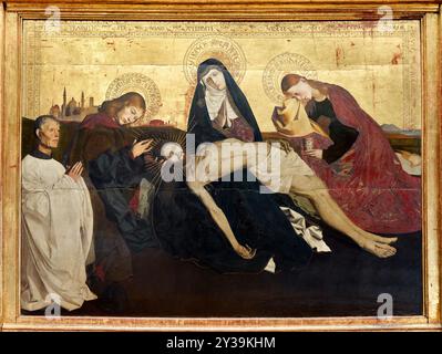 Pietà Villeneuve-lès-Avignon, um 1455, Enguerrand QUARTON, Originaire du diocèse de Laon, connu en Provence de 1444 à 1466, Musée du Louvre, Stockfoto