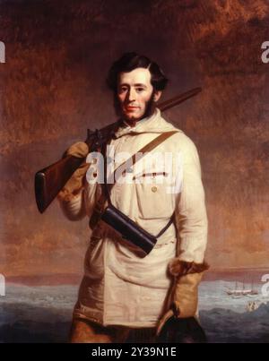 Sir Francis Leopold McClintock (1819–1907), irischer Entdecker der britischen Royal Navy, bekannt für Entdeckungen im kanadischen Arktischen Archipel, Porträtgemälde in Öl auf Leinwand von Stephen Pearce, 1859 Stockfoto