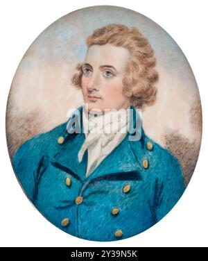 Mungo Park (1771–1806), schottischer Entdecker Westafrikas, Portrait-Miniatur-Aquarellmalerei auf Elfenbein nach Henry Edridge, vor 1897 Stockfoto