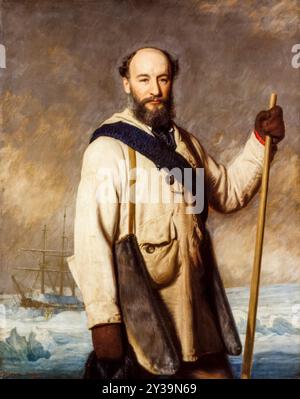 Vize-Admiral Sir George Strong Nares (1831–1915), Offizier der Royal Navy und Polarforscher, Porträtgemälde in Öl auf Leinwand von Stephen Pearce, 1877 Stockfoto