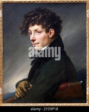 Porträt eines jungen Mannes als Jäger, 1811, Anne-Louis GIRODET de ROUSSY-TRIOSON, Montargis, 1767 - Paris, 1824, Musée du Louvre, Paris, Frankreich Stockfoto