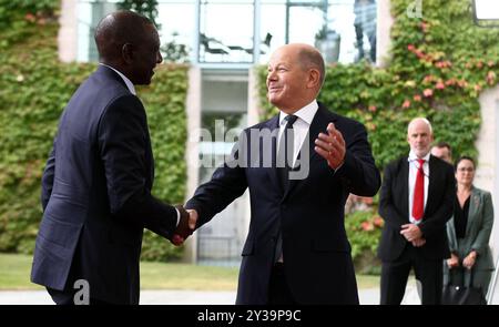 Bundeskanzler Olaf Scholz empfängt den Präsidenten Kenias, William Ruto - Politik - Berlin Bundeskanzleramt - in Berlin , Deutschland . September 2024 - Foto: IPA Photo Pressefoto DENL Stockfoto