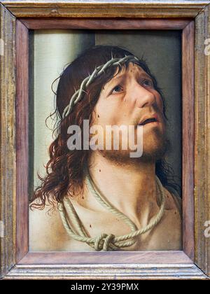 Christus an der Säule, Öl auf Platte (Pappel), um 1476-1478, Antonello DE MESSINE, Messine (Sizilien), Vers 1430 - Messine, 1479, Musée du Louvre, Pari Stockfoto