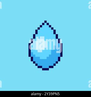 Pixel Art Water Drop Game Asset Design Stock Vektor
