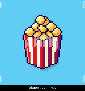 Pixelart Popcorn-Spiel-Asset-Design Stock Vektor