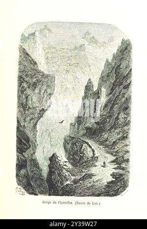 Gorges de Pierrefit - Bild von Seite 253 von 'Voyage aux Pyrénées ... troisième édition illustrée par Gustave Doré' Stockfoto