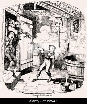 "Der Einbruch." Von "Oliver Twist" von Boz (Charles Dickens). Vol. 2. London: Richard Bentley, 1838. Erste Ausgabe Stockfoto