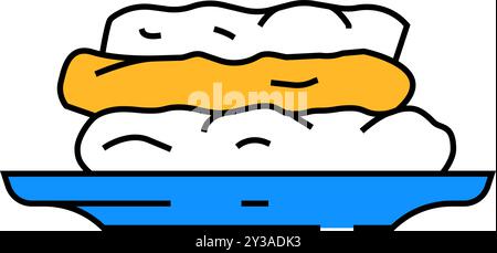 Erdnussbutter Kekse Essen Snack Symbol Farbe Illustration Stock Vektor