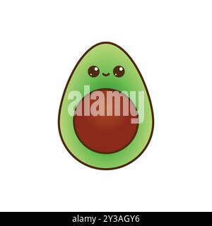 Niedliche Avocado-Cartoon-Vektor-Illustration Stock Vektor