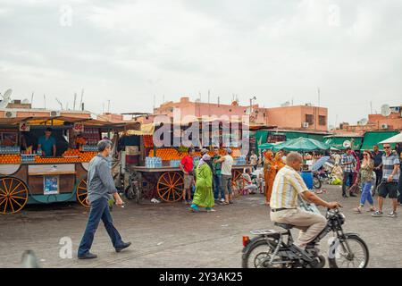 Djema el Fna Market Marakesch, Marokko, Nordafrika Stockfoto