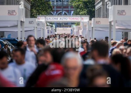 Torino, Italien. September 2024. Salone dell'Auto di Torino, Italia - Cronaca - Venerd&#xec; 13 Settembre 2024 (Foto Giulio Lapone/LaPresse)Salone dell'Auto aus Turin, Italien - Nachrichten - Donnerstag, 12. September 2024 (Foto Giulio Lapone/LaPresse) Credit: LaPresse/Alamy Live News Stockfoto