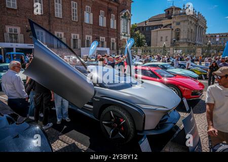 Torino, Italien. September 2024. Salone dell'Auto di Torino, Italia - Cronaca - Venerd&#xec; 13 Settembre 2024 (Foto Giulio Lapone/LaPresse)Salone dell'Auto aus Turin, Italien - Nachrichten - Donnerstag, 12. September 2024 (Foto Giulio Lapone/LaPresse) Credit: LaPresse/Alamy Live News Stockfoto