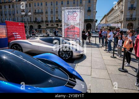 Torino, Italien. September 2024. Salone dell'Auto di Torino, Italia - Cronaca - Venerd&#xec; 13 Settembre 2024 (Foto Giulio Lapone/LaPresse)Salone dell'Auto aus Turin, Italien - Nachrichten - Donnerstag, 12. September 2024 (Foto Giulio Lapone/LaPresse) Credit: LaPresse/Alamy Live News Stockfoto