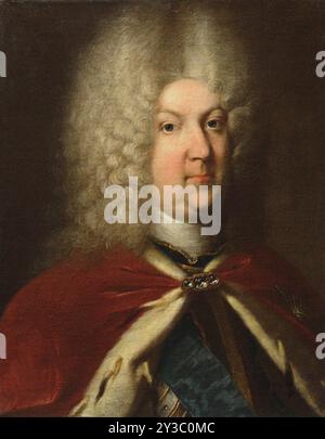 Porträt von Karl Leopold, Herzog von Mecklenburg-Schwerin (1678-1747), 18. Jahrhundert. Gefunden in der Sammlung des Staatlichen Geschichtsmuseums in Moskau. Stockfoto