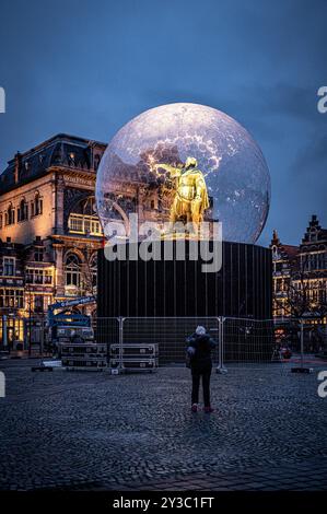 Winter Light Festival in Gent, Belgien Stockfoto