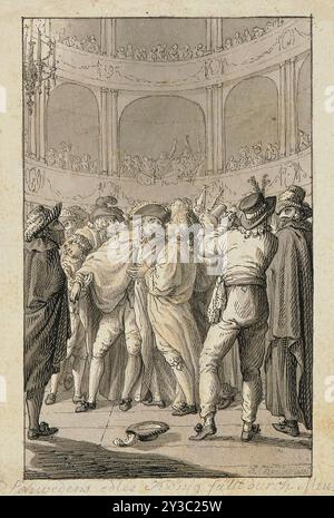 Die Ermordung des schwedischen Königs Gustav III. Beim Maskenball in der Oper Stockholm. Private Sammlung. Stockfoto