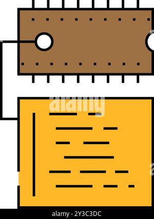 Farbdarstellung des Symbols für Mikrocontroller-Programmierelektronik Stock Vektor