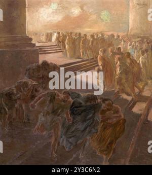 Christus, der die Geldwäscher aus dem Tempel treibt. Private Sammlung. Stockfoto