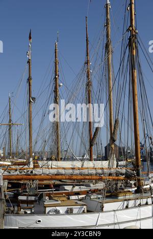 Traditionelles Segelschiff im Museumshafen Flensburg, Schleswig-Holstein, Deutschland, Europa Stockfoto